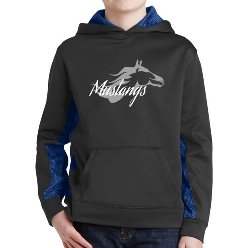 MVES - Youth Sport Wick ® CamoHex Fleece Colorblock Hooded Pullover Thumbnail